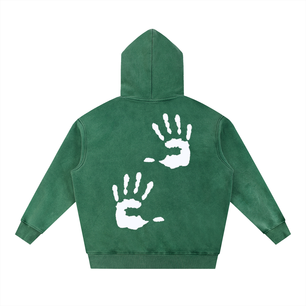 Acid Washed Hand Print Hoodie