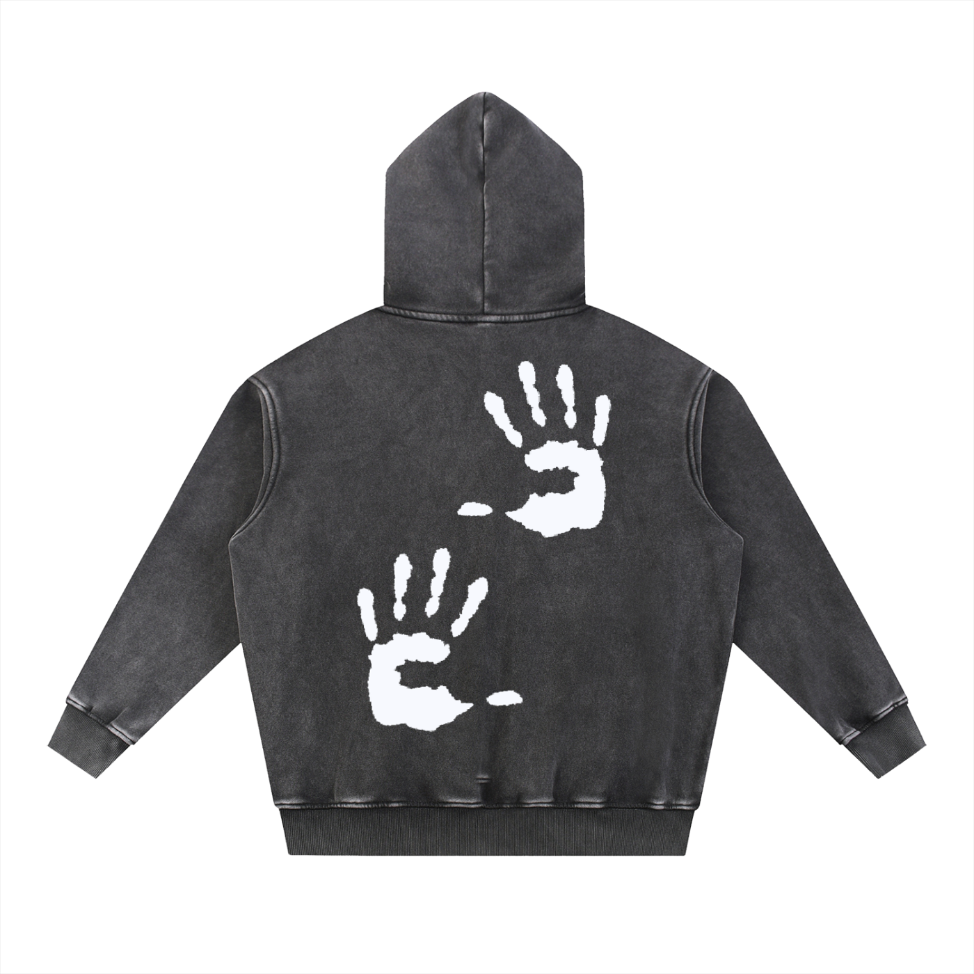 Acid Washed Hand Print Hoodie