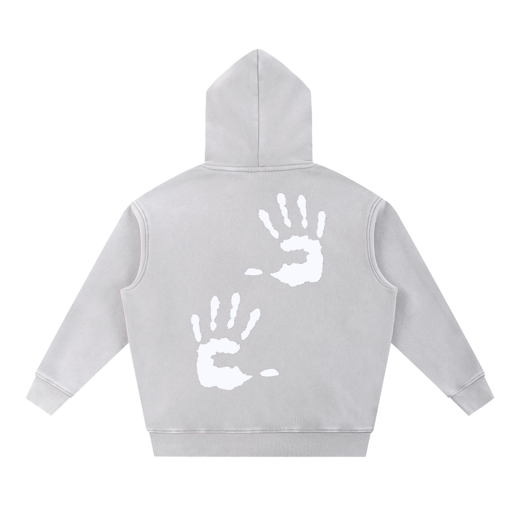 Acid Washed Hand Print Hoodie