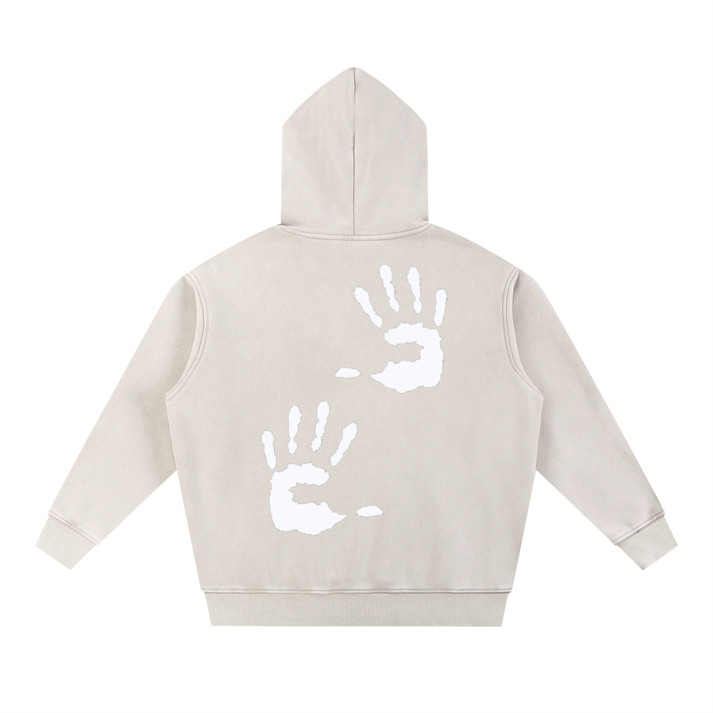 Acid Washed Hand Print Hoodie
