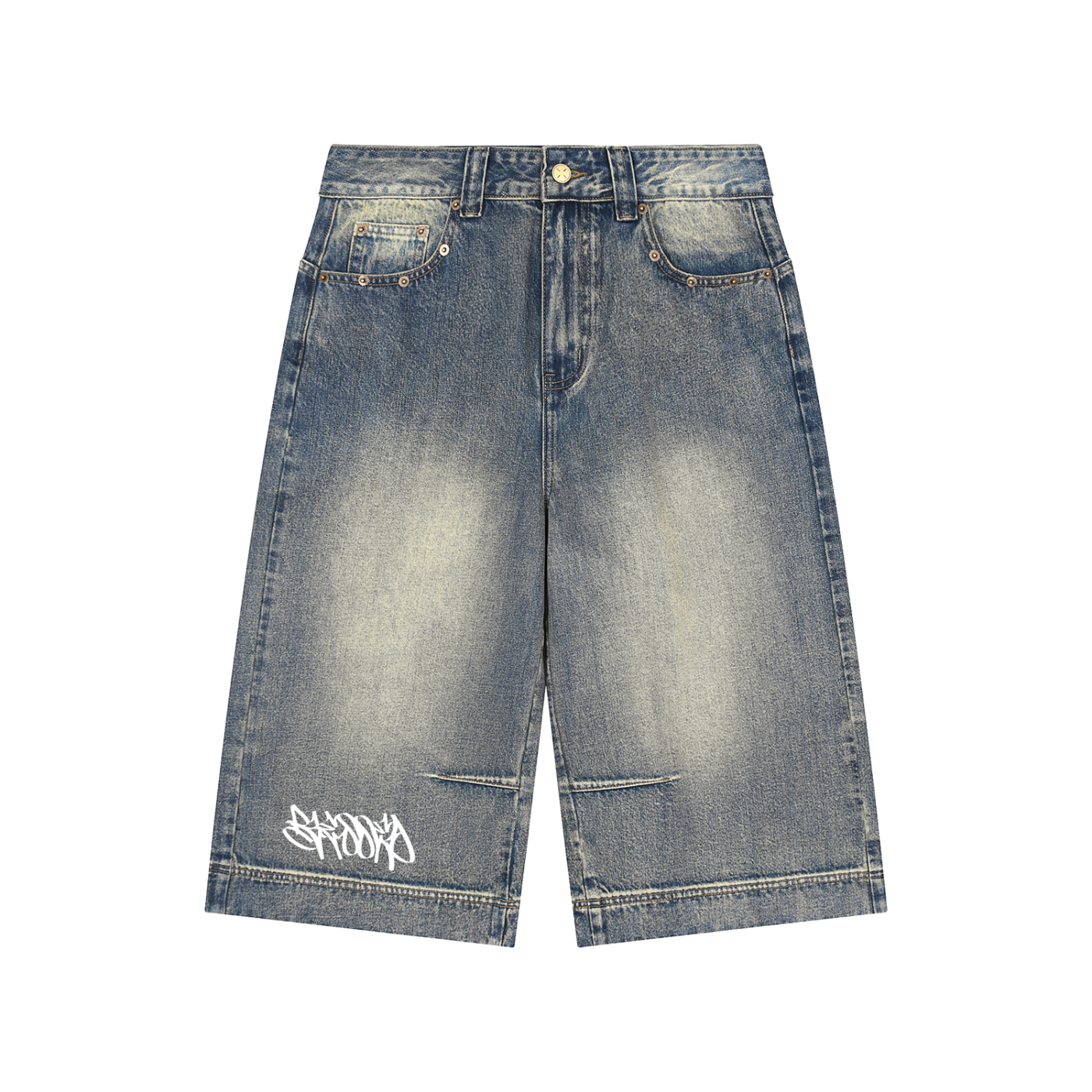 Wash Baggy Denim Shorts