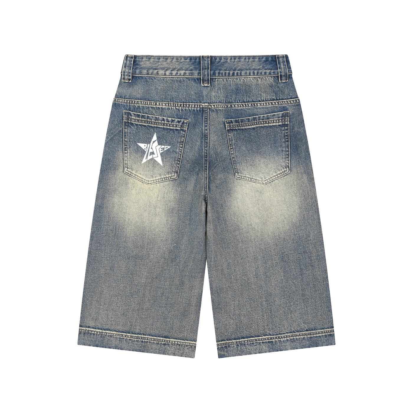 Wash Baggy Denim Shorts