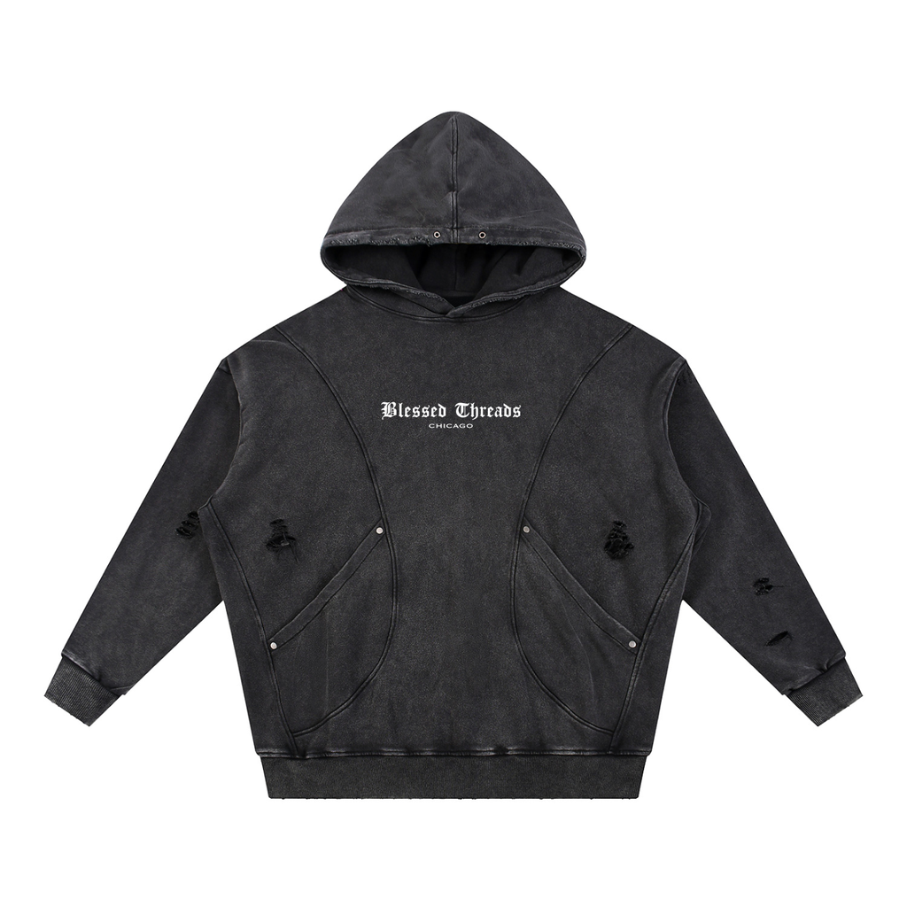 Distressed Blessed Threads Hoodie