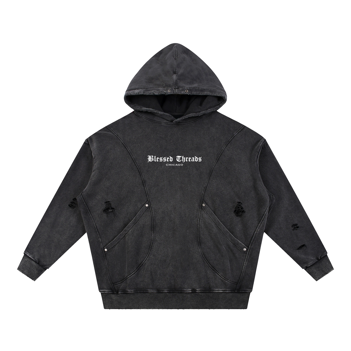 Distressed Blessed Threads Hoodie