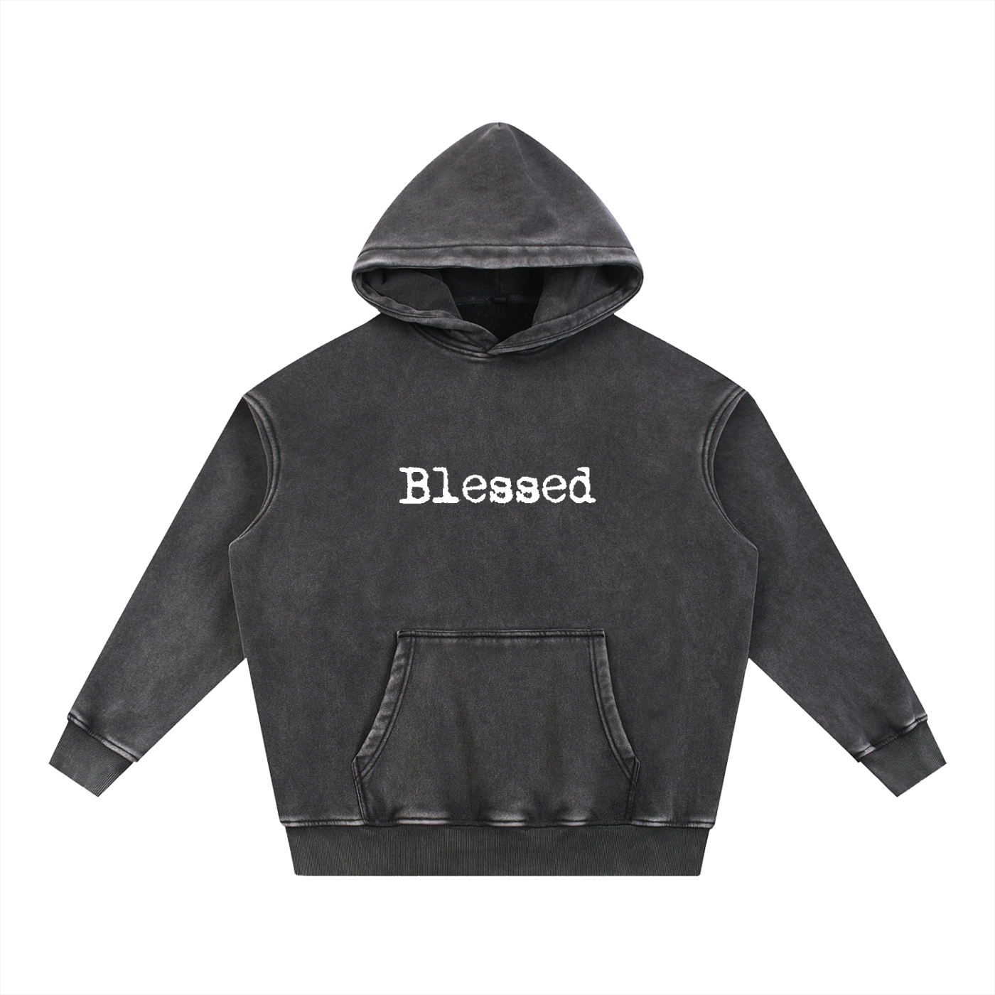 Acid Washed Hand Print Hoodie